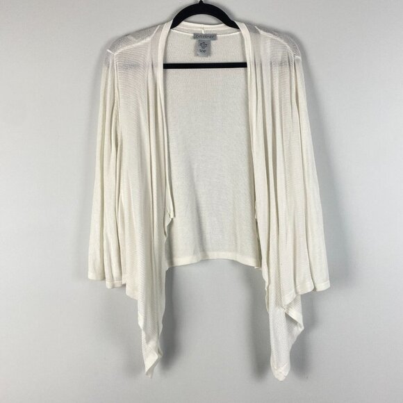 Catherines Cardigan Womens 2X Open Front White Long Sleeve Lightweight - Picture 1 of 8